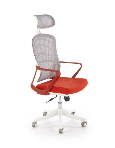 VESUVIO 2 Fotel Gabinetowy Cynamonowy/Biały | Regulowany Zagłówek, Siatka