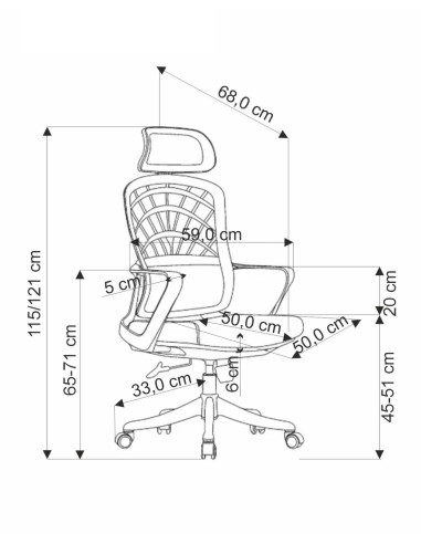 VESUVIO 2 Fotel Gabinetowy Cynamonowy/Biały | Regulowany Zagłówek, Siatka