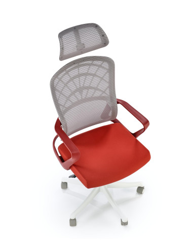 VESUVIO 2 Fotel Gabinetowy Cynamonowy/Biały | Regulowany Zagłówek, Siatka