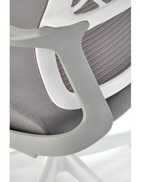 VESUVIO 2 Fotel Gabinetowy Popielaty/Biały | Regulowany Zagłówek, Siatka
