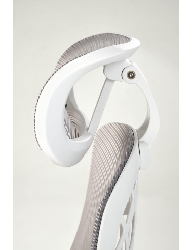 VESUVIO 2 Fotel Gabinetowy Popielaty/Biały | Regulowany Zagłówek, Siatka