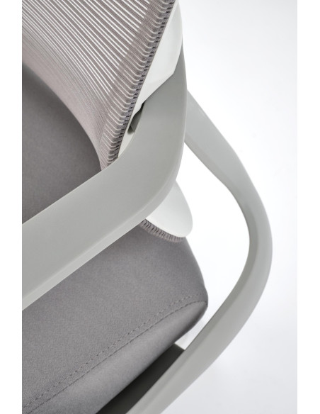 VESUVIO 2 Fotel Gabinetowy Popielaty/Biały | Regulowany Zagłówek, Siatka