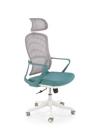 VESUVIO 2 Fotel Gabinetowy Turkusowy/Biały | Regulowany Zagłówek, Siatka