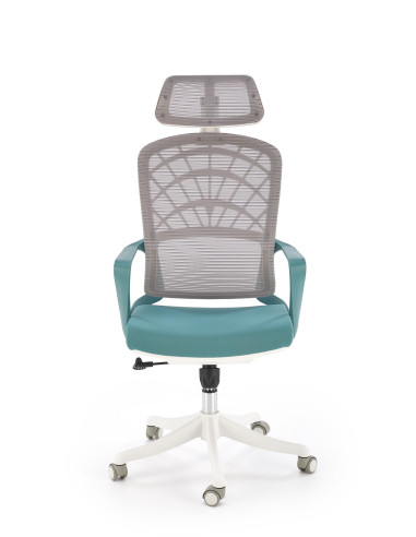 VESUVIO 2 Fotel Gabinetowy Turkusowy/Biały | Regulowany Zagłówek, Siatka