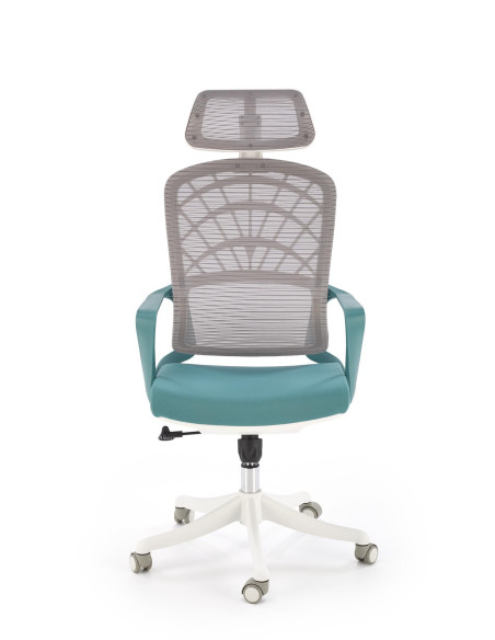 VESUVIO 2 Fotel Gabinetowy Turkusowy/Biały | Regulowany Zagłówek, Siatka