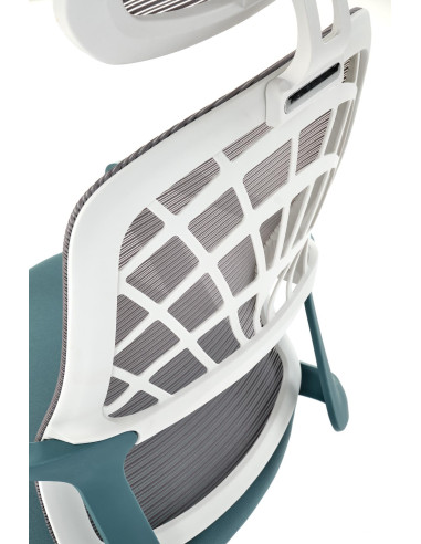 VESUVIO 2 Fotel Gabinetowy Turkusowy/Biały | Regulowany Zagłówek, Siatka