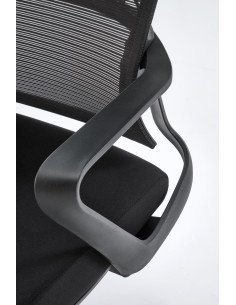VESUVIO Fotel Gabinetowy Czarny | Regulowany Zagłówek | Tkanina i Siatka 2