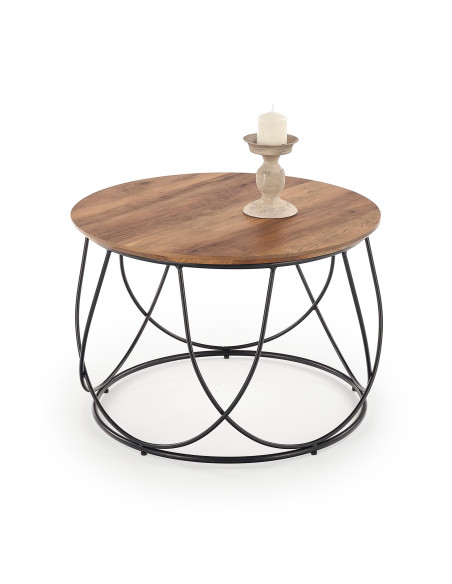 NUBIRA ława stelaż - czarny, blat - orzechowy (1p 1szt)