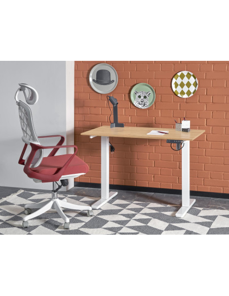 B53 biurko biurko z funkcją regulacji wysokości, dąb artisan / biały (2p 1szt)