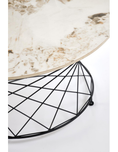 ALESSIA ława, beżowy marmur / czarny (2p 1szt)