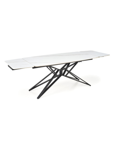 ALFREDO stół rozkładany, biały marmur / czarny (2p 1szt)