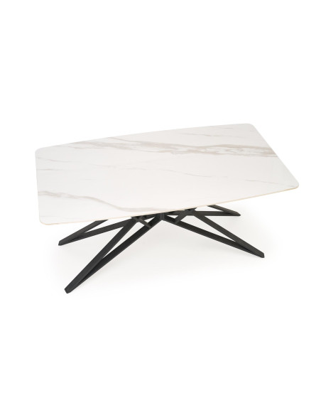 ALFREDO stół rozkładany, biały marmur / czarny (2p 1szt)
