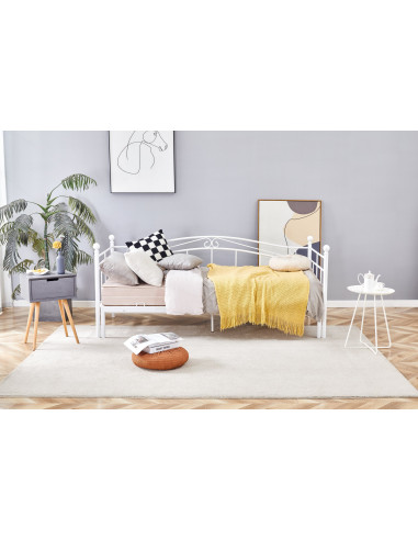 ARIZA łóżko z wysuwanym dodatkowym materacem, biały (1p 1szt)