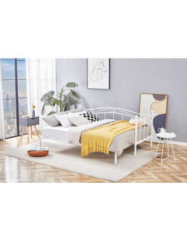 ARIZA łóżko z wysuwanym dodatkowym materacem, biały (1p 1szt)