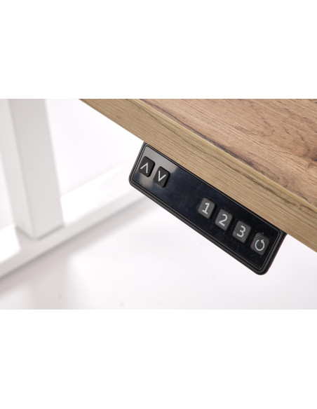 B/54 biurko z funkcją regulacji wysokości, blat - dąb artisan, stelaż - biały