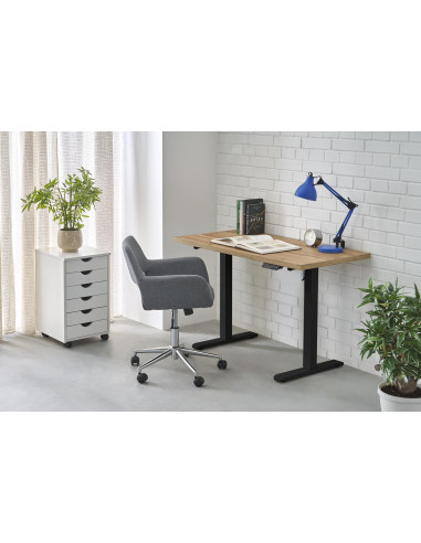 B/54 biurko z funkcją regulacji wysokości, blat - dąb artisan, stelaż - czarny