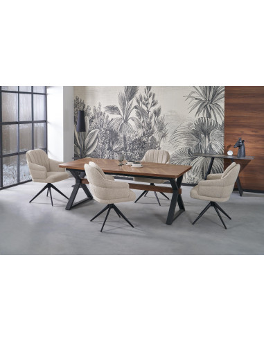 BARON stół rozkładany,  orzechowy / czarny (2p 1szt)