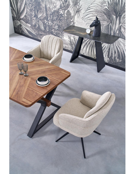 BARON stół rozkładany,  orzechowy / czarny (2p 1szt)