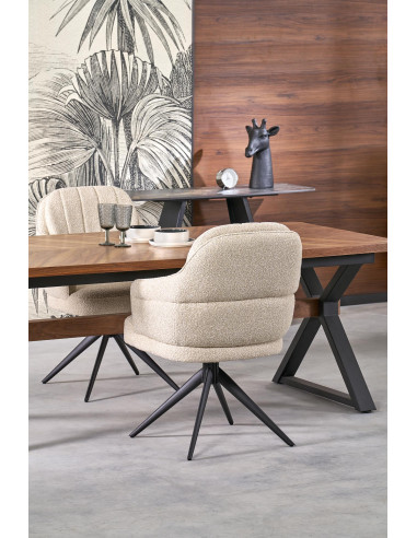 BARON stół rozkładany,  orzechowy / czarny (2p 1szt)