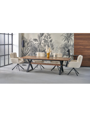 BARON stół rozkładany,  orzechowy / czarny (2p 1szt)