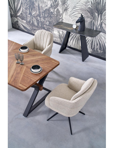 BARON stół rozkładany,  orzechowy / czarny (2p 1szt)