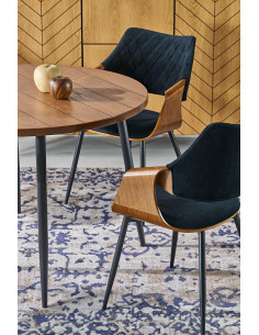 BARRY stół okrągły, blat - orzechowy, nogi - czarny (1p 1szt) 2