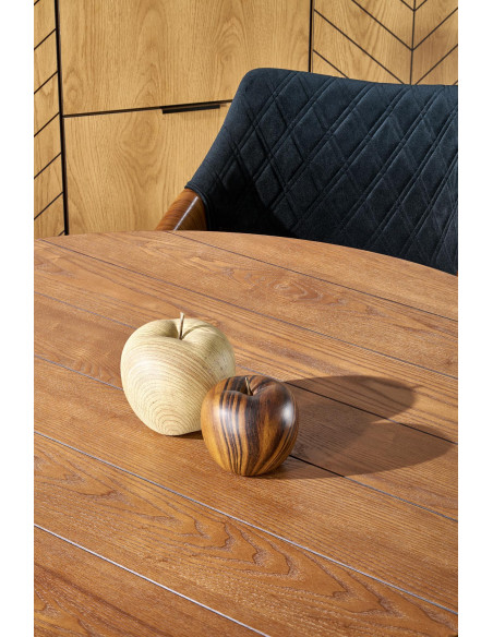 BARRY stół okrągły, blat - orzechowy, nogi - czarny (1p 1szt)