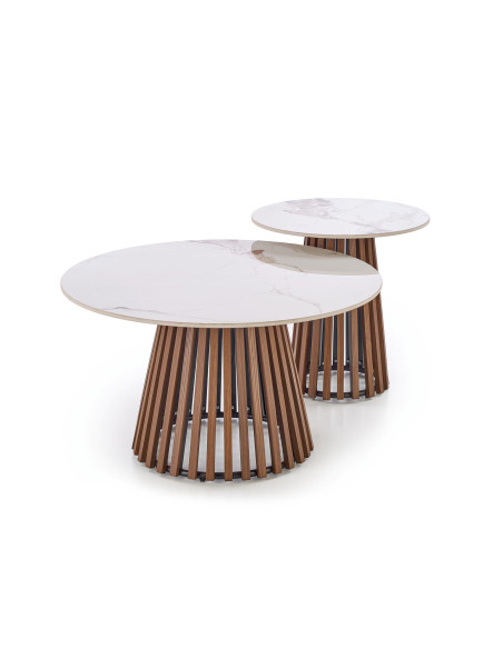 CARINA_S  ława beżowy marmur / orzechowy (2p 1szt)