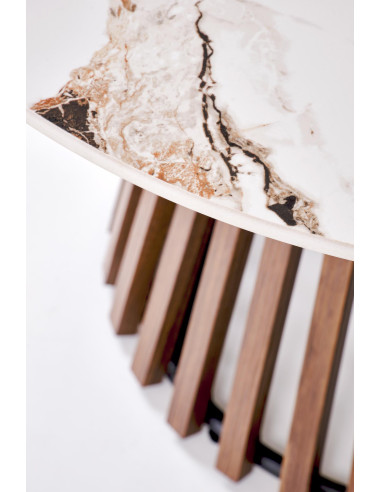 CARINA  ława beżowy marmur / orzechowy (2p 1szt)