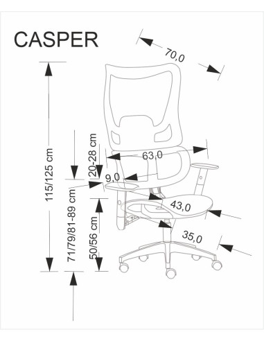 CASPER fotel gabinetowy czarny  (1p 1szt)