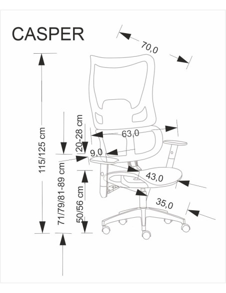 CASPER fotel gabinetowy czarny  (1p 1szt)