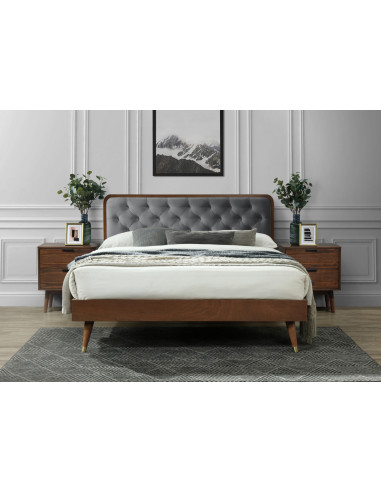 CASSIDY 140 łóżko popielaty / orzech (3p 1szt)