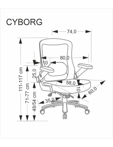 CYBORG fotel gabinetowy czarny  (1p 1szt)