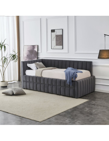 DERBY łóżko z wysuwanym dolnym materacem, popielaty (2p 1szt)