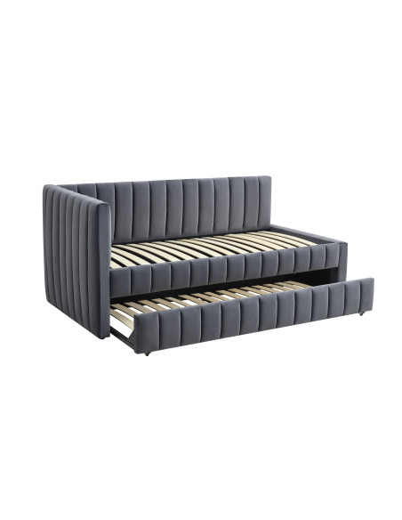 DERBY łóżko z wysuwanym dolnym materacem, popielaty (2p 1szt)