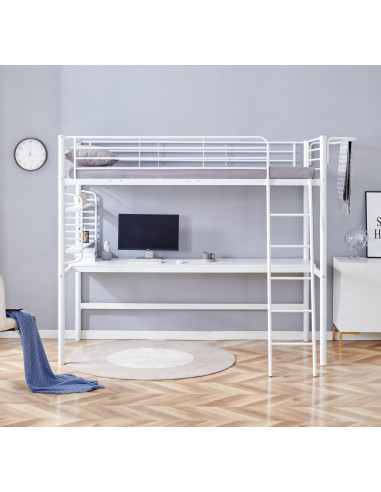 DOLCE łóżko piętrowe z biurkiem i organizerem, biały (3p 1szt)