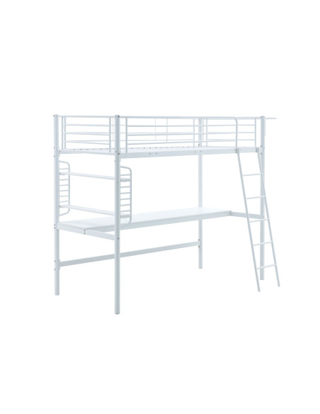 DOLCE łóżko piętrowe z biurkiem i organizerem, biały (3p 1szt)