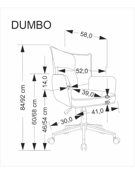 DUMBO fotel obrotowy jasny popiel