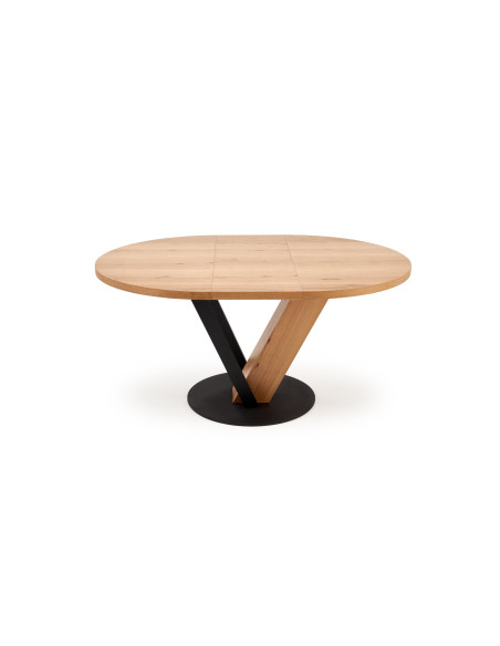 FANIS okrągły stół rozkładany, naturalny / czarny  (3p 1szt)