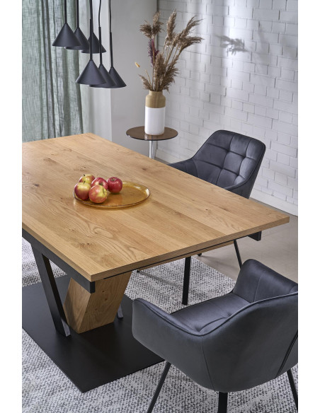 FANIS  stół rozkładany, naturalny / czarny (3p 1szt)