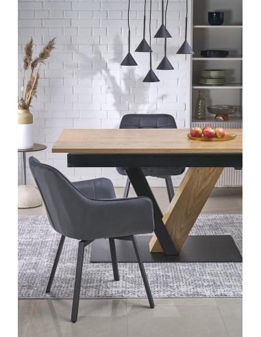 FANIS  stół rozkładany, naturalny / czarny (3p 1szt)