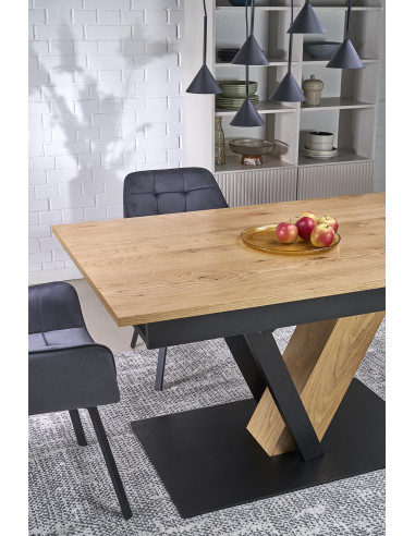 FANIS  stół rozkładany, naturalny / czarny (3p 1szt)