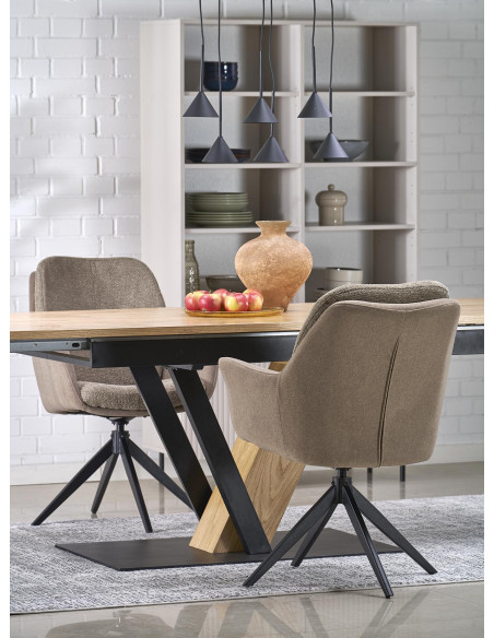 FANIS  stół rozkładany, naturalny / czarny (3p 1szt)