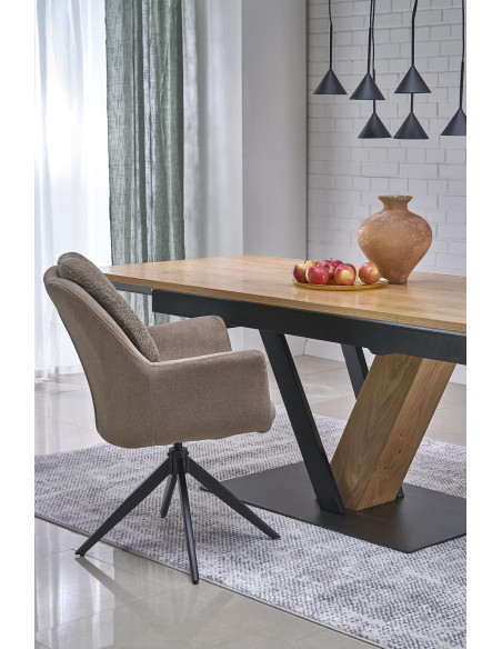 FANIS  stół rozkładany, naturalny / czarny (3p 1szt)