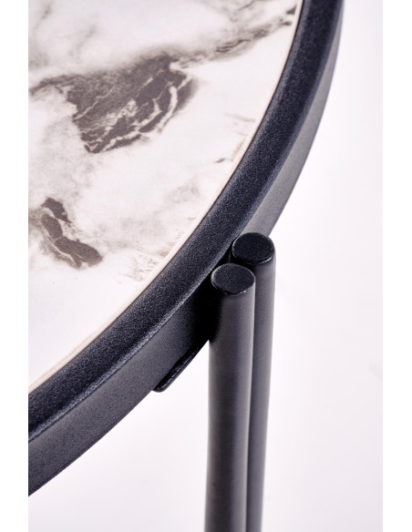 FATIMA zestaw 2 ław, biały marmur / czarny (1p 1szt)