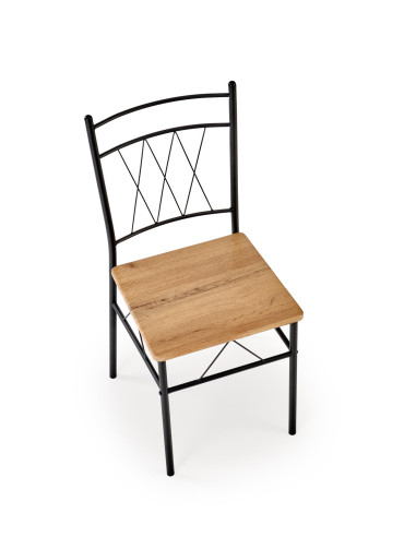 FAUST zestaw stół + 4 krzesła dąb naturalny / czarny (1p 1kpl)