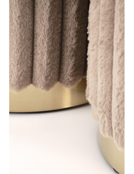 FIDO zestaw 2 puf, cappuccino / złoty (1p 1kpl)