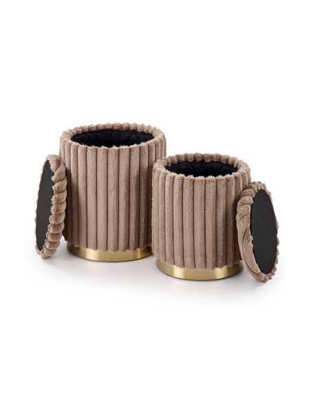FIDO zestaw 2 puf, cappuccino / złoty (1p 1kpl)