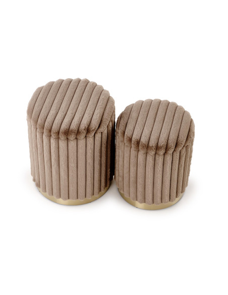 FIDO zestaw 2 puf, cappuccino / złoty (1p 1kpl)