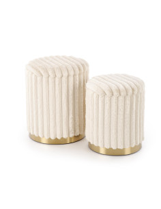 FIDO zestaw 2 puf, kremowy / złoty (1p 1kpl)